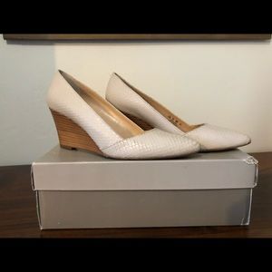 Franco Sarto light grey wedge heels